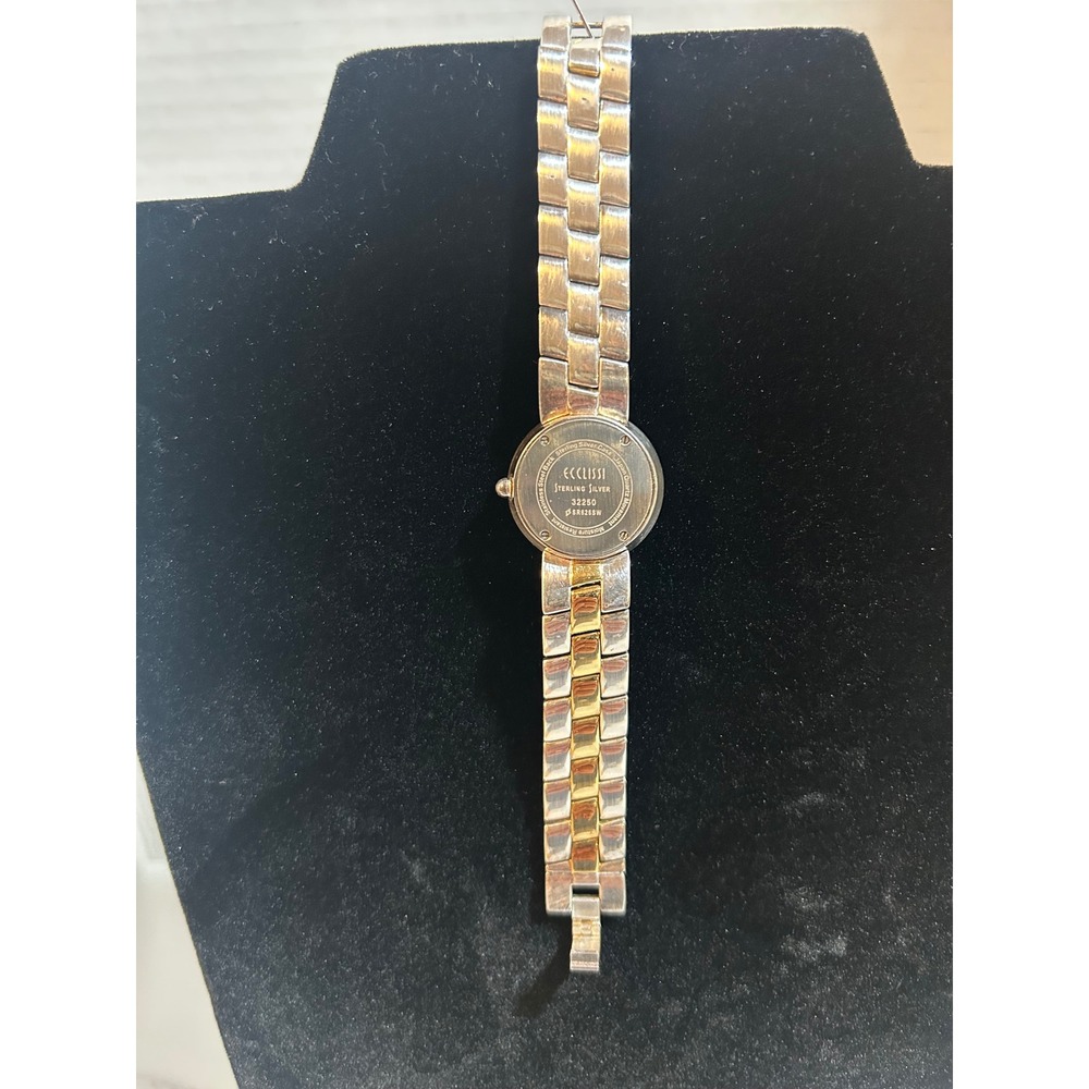 Ecclissi Sterling Silver Two Tone Watch 32250 Japan Quartz Movement - Picture 4 of 5